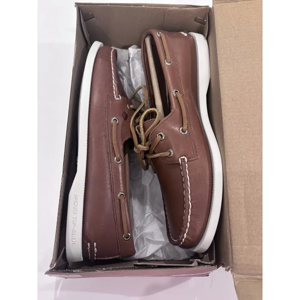 New Sperry Womens Authentic Original 2 Eye Lace Boat Shoe Loafer Tan Sz 8.5 85th
